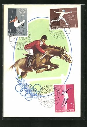 Ansichtskarte Olympische Spiele 1960, Springreiten