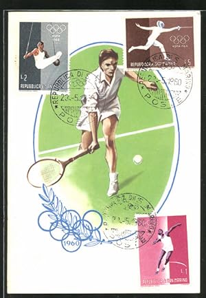 Ansichtskarte Olympische Spiele 1960, Tennis