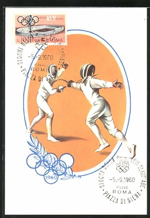 Ansichtskarte Olympische Spiele 1960, Fechten