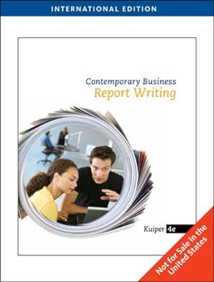 Seller image for Contemporary Business Report Writing, International Edition for sale by AHA-BUCH