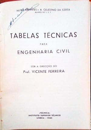 Image du vendeur pour TABELAS TCNICAS PARA ENGENHARIA CIVIL. [1. EDIO] mis en vente par Livraria Castro e Silva