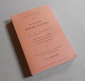 Seller image for Recueil d'etudes. Linguistique allemande et philologie germanique litterature medievale. Vol.II : Linguistique for sale by Benot HENRY