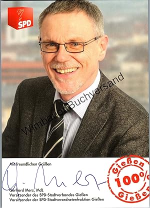 Bild des Verkufers fr Original Autogramm Gerhard Merz MdL SPD /// Autogramm Autograph signiert signed signee zum Verkauf von Antiquariat im Kaiserviertel | Wimbauer Buchversand