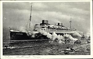 Ansichtskarte / Postkarte Dampfer Europa, Norddeutscher Lloyd Bremen, Vierschraubenturbinenschnel...