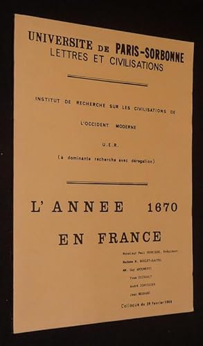 Seller image for L'Anne 1670 en France for sale by Abraxas-libris