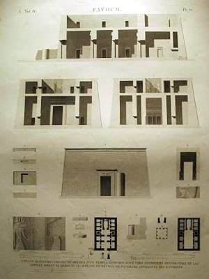 FAYOUM. A.Vol.IV-Pl.70 - Plans, Élévations, Coupes et Détails d'un Temple Égyptien.