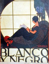 (Mujer en Chaisse longue vestida de negro y leyendo)