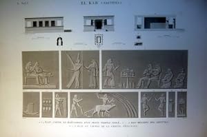 El Kab (Elethyia) : Plan, coupe et elevations d'un petit temple isole / Bas reliefs des grottes /...