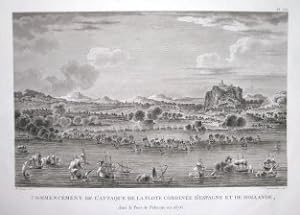 Commencement de l'attaque de la flote combinee d'Espagne et de Hollande dans le Port de Palerme e...