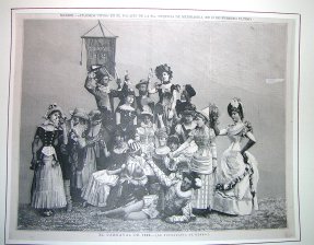 El Carnaval de 1884 : Madrid, cuadros vivos en el Palacio de la Sra. Duquesa de Medinaceli, el 28...