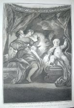 Hercules en la cuna sofocando las serpientes que le envio Juno para que le matasen