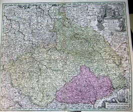 Image du vendeur pour Mappa Geographica Regnum Bohemiae cum adiunctis Ducatus Silesiae et Marchionatib, Moraviae et Lusatiae repraesentans Cura et sumtibus mis en vente par Frame