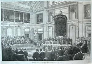 Sesion regia del dia 2 de enero de 1871, el Rey (Amadeo de Saboya) jura la Constitucion del Estado