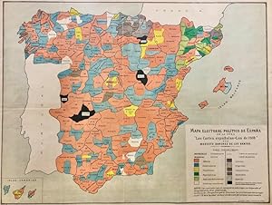 Bild des Verkufers fr Mapa Electoral Poltico de Espaa de la obra Las Cortes Espaolas, las de 1910 zum Verkauf von Frame