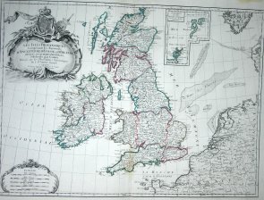 Les isles Britanniques Comprenant les Royaumes d Angleterre, de Ecosse, et d Irlande, divises en ...