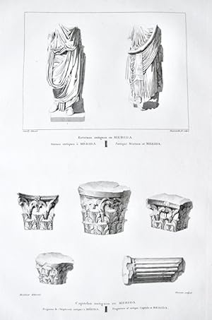 Estatuas Antiguas en Merida ; Capiteles Antiguos en Merida