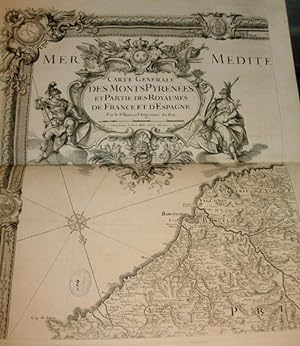 Image du vendeur pour Carte generale del monts Pyrenees et partie des Royaumes de France et d Espagne mis en vente par Frame