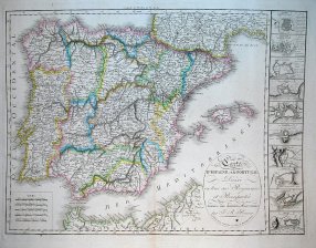 Imagen del vendedor de Carte d'Espagne et de Portugal divisee en tous ses Royaumes et Principautes a la venta por Frame