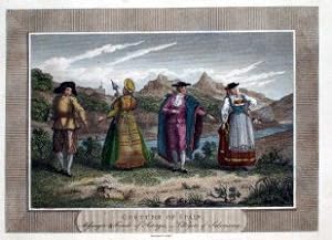 Costume of Spain : Messenger and Femate of Astorga ; Villagers of Salamanca