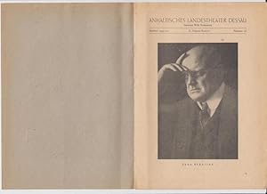 Imagen del vendedor de Anhaltisches Landestheater Dessau. Heft 36 der Spielzeit 1949 / 1950. - X. Sinfonie - Konzert. - Leitung: Herbert Sandberg. - Vortragsfolge: Carl Maria von Weber ( Ouvertre zur Oper ' Euryanthe ' ) / Hilding Rosenberg ( Orientalische Suite ) / Franz Schubert ( Valses sentimantales ) / Jean Sibelius ( Fnfte Sinfonie, Es - dur op. 82 ). - a la venta por Antiquariat Carl Wegner