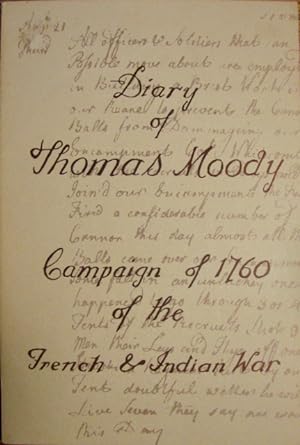 Diary of Thomas Moody: Campaign of 1760 of the French & Indian War