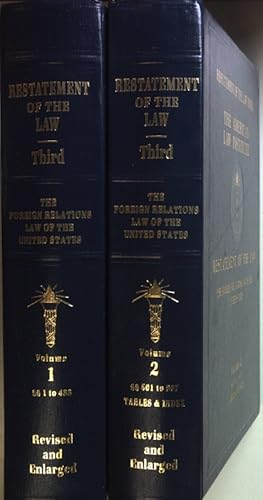 Imagen del vendedor de Restatement of the Law: The Foreign Relations Law of the United States (2 vols.set/ 2 Bnde KOMPLETT) - Vol.I:  1 - 488/ Vol.II:  501 - 907 (End)/ Tables and Index. a la venta por books4less (Versandantiquariat Petra Gros GmbH & Co. KG)