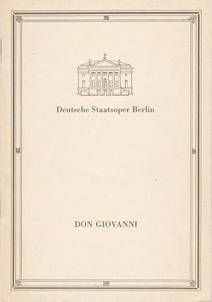 Imagen del vendedor de Programmheft Wolfgang Amadeus Mozart DON GIOVANNI 6. April 1989 a la venta por Programmhefte24 Schauspiel und Musiktheater der letzten 150 Jahre