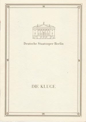 Image du vendeur pour Programmheft Carl Orff DIE KLUGE Premiere 7. April 1990 mis en vente par Programmhefte24 Schauspiel und Musiktheater der letzten 150 Jahre