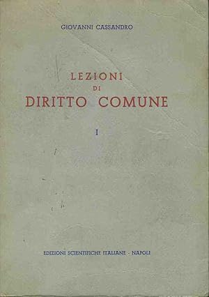 Lezioni di diritto comune. I