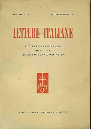 Image du vendeur pour Lettere italiane. Anno XXIII. N. 4 mis en vente par librisaggi