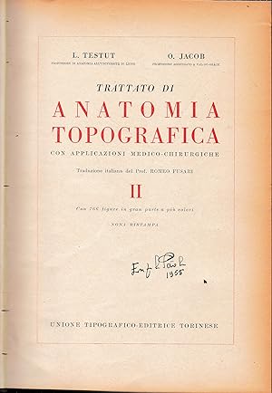 Imagen del vendedor de Trattato di Anatomia Topografica, secondo volume a la venta por librisaggi