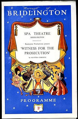 Immagine del venditore per Witness For The Prosecution - A Play in Three Acts | Original Souvenir Theatre Programme Performed at Spa Theatre, Bridlington, East Yorkshire venduto da Little Stour Books PBFA Member