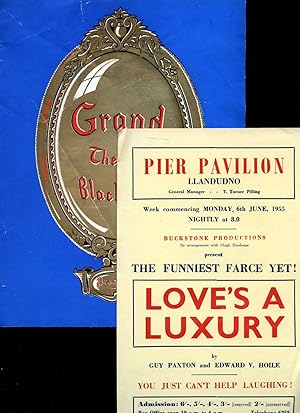 Bild des Verkufers fr Love's A Luxury | Original Souvenir Theatre Programme Performed at Grand Theatre, Blackpool + Promotional Flyer for Performance at Pier Pavilion, Llandudno zum Verkauf von Little Stour Books PBFA Member