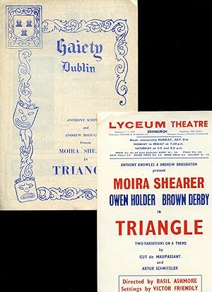 Seller image for Triangle Two Variations on a Theme - Hardly Respectable and The Festival of Bacchus | Original Souvenir Theatre Programme Performed at Gaiety Theatre, Dublin + Promotional Flyer For Performance at Lyceum Theatre, Edinburgh for sale by Little Stour Books PBFA Member