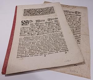 Gedruckte Verordnungen der Kaiserin Maria Theresia: Die "Conduct-Ordnung" vom 15. Februar 1751 so...