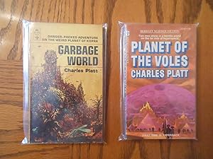 Imagen del vendedor de Charles Platt Two (2) Book Collectible Paperback Lot, including: Garbage World, and; Planet of the Voles. a la venta por Clarkean Books