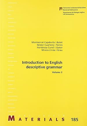 Imagen del vendedor de Introduction to English descriptive grammar MATERIALS 185 a la venta por Imosver