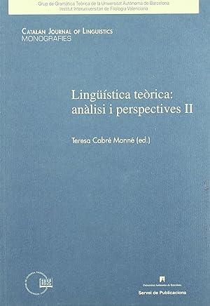 Bild des Verkufers fr Lingstica terica: anlisi i perspectives II zum Verkauf von Imosver