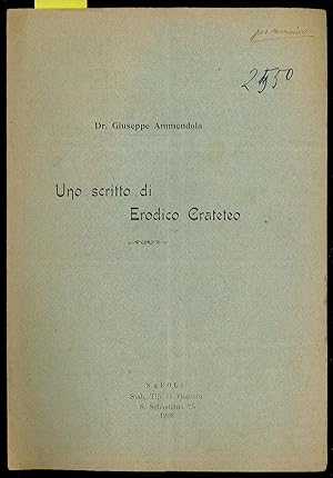 Seller image for Uno scritto di Erodico Crateteo for sale by Sergio Trippini