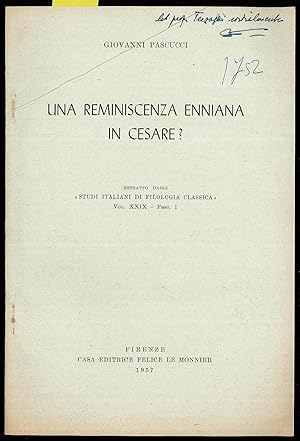 Immagine del venditore per Una Reminiscenza Enniana in Cesare? venduto da Sergio Trippini