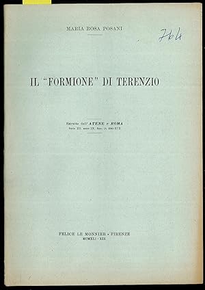 Bild des Verkufers fr Il "Formione" di Terenzio zum Verkauf von Sergio Trippini