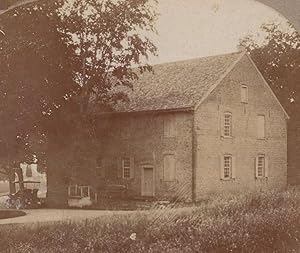 Creek Quaker Meeting House. Two photographs, each half of a stereoview, depicting the Hicksite me...