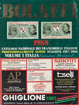 Bolaffi 1988. Catalogo nazionale dei francobolli italiani Vol.1 Italia