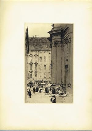 Imagen del vendedor de Dresden - Blumenmarkt an der Kreuzkirche, 1905 a la venta por Antiquariat Hardner