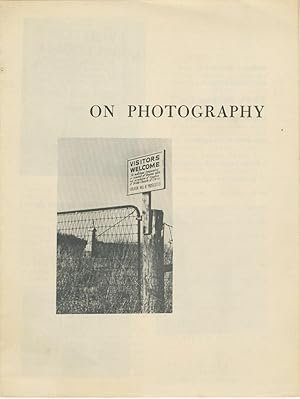 ON PHOTOGRAPHY [cover title]