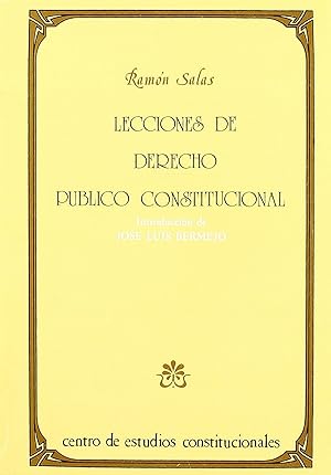 Imagen del vendedor de Lecciones de derecho pblico constitucional a la venta por Imosver