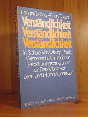 Immagine del venditore per Verstndlichkeit in Schule, Verwaltung, Politik und Wissenschaft mit einem Selbsttrainingsprogramm zur verstndlichen Gestaltung von Lehr- und Informationstexten. venduto da Das Konversations-Lexikon