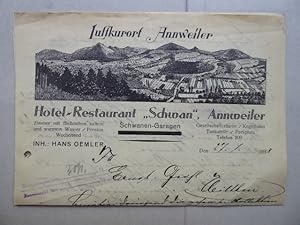 Luftkurort Annweiler. Hotel-Restaurant "Schwan". Inh. Hans Oelmer.