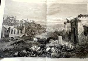 Ruins of the City of Sevastopol (Crimea) Double page engraving from the ILN of May 20th 1869.