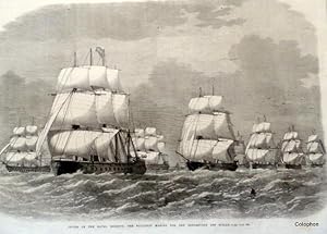 Cruise of the Naval Reserve off Scilly June 5th 1869 All ships in full sail. Full page plate from...